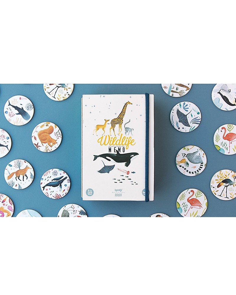 Londji Gioco di Carte Memory Wildlife - Include 32 carte illustrate! unisex  (bambini)