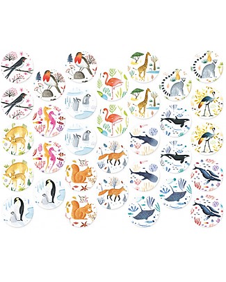 Londji Gioco di Carte Memory Wildlife - Include 32 carte illustrate! Memory