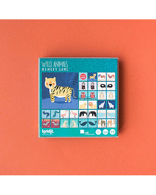 Londji Gioco Memory Wild Animals - 32 Card - Cartone Riciclato Memory