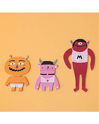 Londji Gioco My Monsters - Stimola la Coordinazione Occhio Mano - Cartone Riciclato Giochi da Tavolo