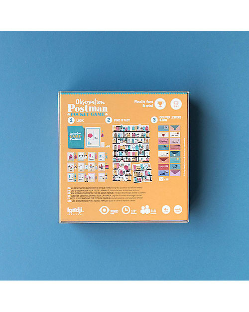 Londji Gioco Pocket - Postman - Consegna le Lettere del Postino - Cartone Riciclato Giochi da Tavolo