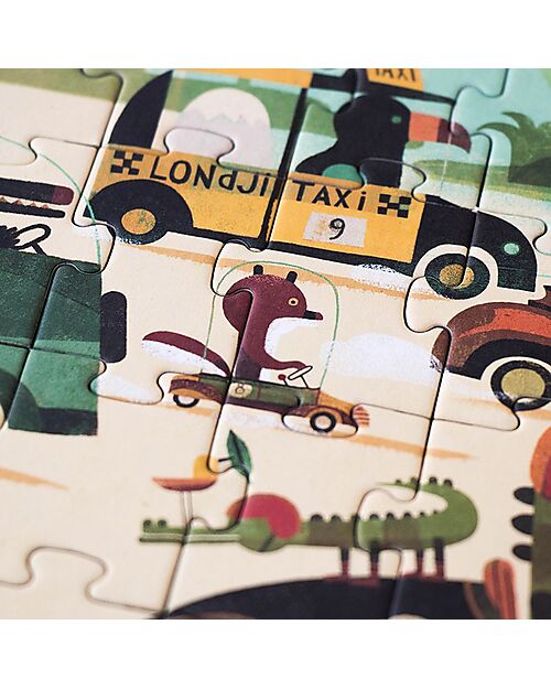 Londji Gioco Puzzle - Vroom Vroom - 50 Pezzi - Cartone Riciclato Puzzle