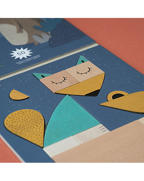 Londji Gioco The Fox&The Mouse -  16 Pezzi in Legno - 50 Combinazioni Possibili! Animali in Legno