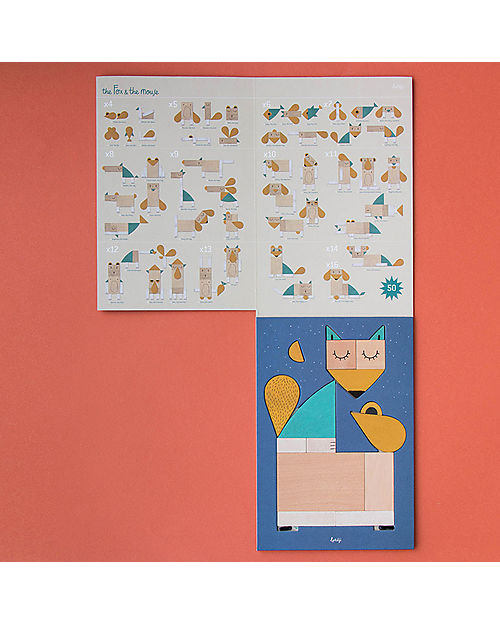 Londji Gioco The Fox&The Mouse -  16 Pezzi in Legno - 50 Combinazioni Possibili! Animali in Legno