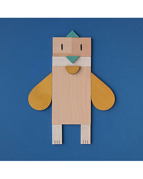 Londji Gioco The Fox&The Mouse -  16 Pezzi in Legno - 50 Combinazioni Possibili! Animali in Legno