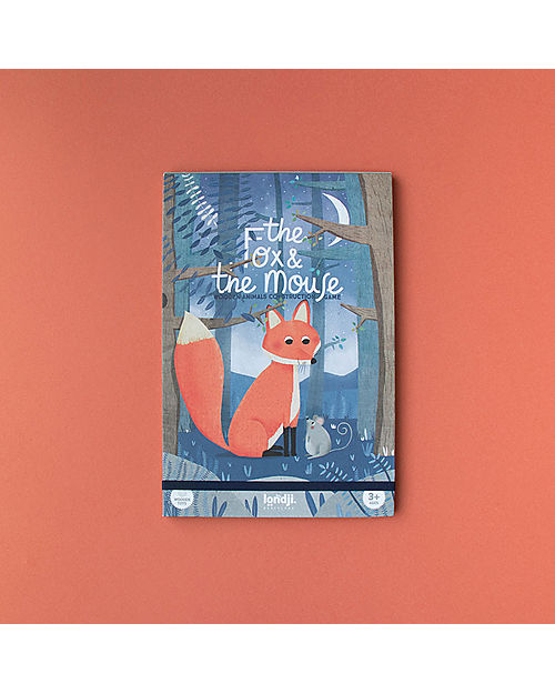 Londji Gioco The Fox&The Mouse -  16 Pezzi in Legno - 50 Combinazioni Possibili! Animali in Legno