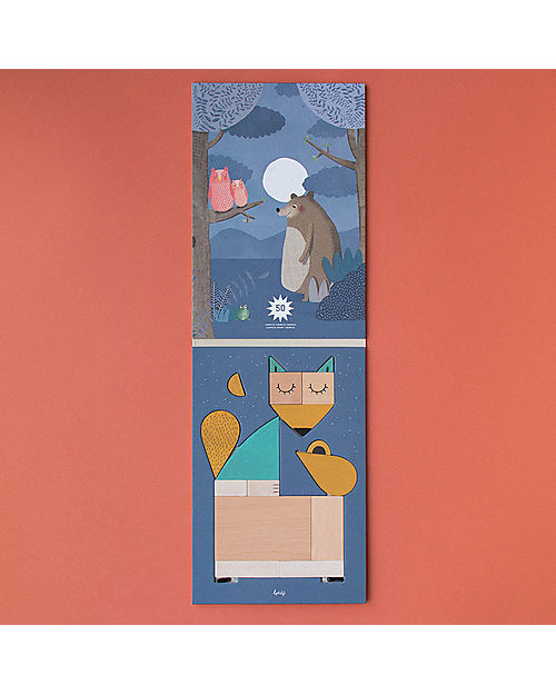 Londji Gioco The Fox&The Mouse -  16 Pezzi in Legno - 50 Combinazioni Possibili! Animali in Legno