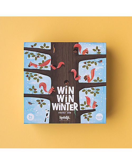 Londji Gioco Win Win Winter - Aiuta gli Scoiattoli a Raccogliere le Ghiande! - Cartone Riciclato Giochi da Tavolo
