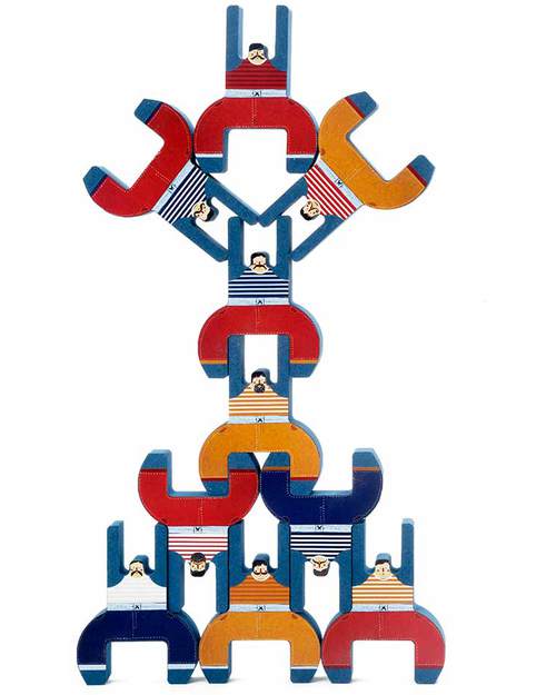 Londji I Fratelli Acrobati - 10 Acrobati - Legno Riciclato Giochi di una Volta