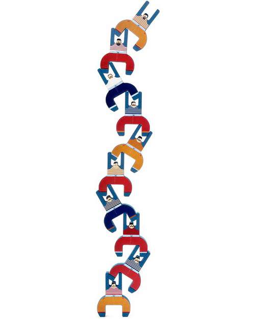 Londji I Fratelli Acrobati - 10 Acrobati - Legno Riciclato Giochi di una Volta