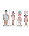Londji La Famiglia di Cartone - 4 personaggi da vestire con 20 abiti! (cartone riciclato) Kit Fai Da Te