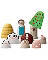 Londji My Wooden World Farm - Personaggi della Fattoria - Legno Animali in Legno