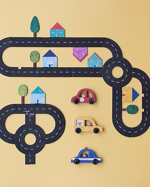 Londji Pista Componibile in Cartone - Più di 1000 strade da Creare! Kit Fai Da Te