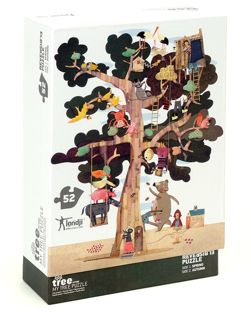 Londji Puzzle Albero Double Face - (alto 70 cm & in cartone riciclato) Puzzle