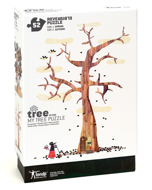 Londji Puzzle Albero Double Face - (alto 70 cm & in cartone riciclato) Puzzle