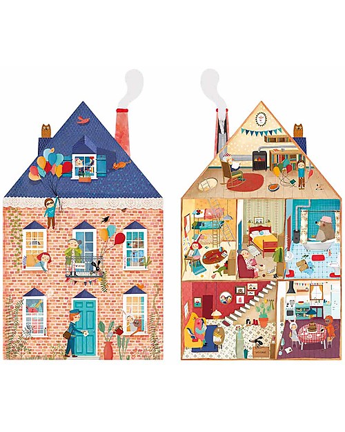 Londji Puzzle Reversibile Benvenuto a Casa Mia - 36 Pezzi - Cartone riciclato! Puzzle