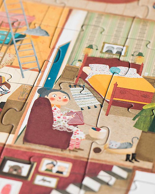 Londji Puzzle Reversibile Benvenuto a Casa Mia - 36 Pezzi - Cartone riciclato! Puzzle