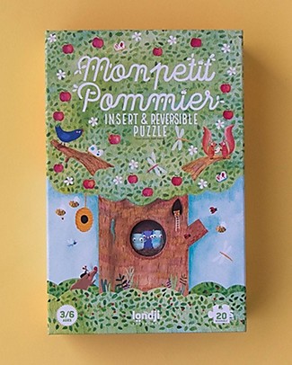 Londji Puzzle Reversibile Mon Petit Pommier - il Melo e i Suoi Abitanti - 20 Grandi Pezzi Puzzle