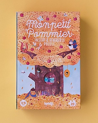 Londji Puzzle Reversibile Mon Petit Pommier - il Melo e i Suoi Abitanti - 20 Grandi Pezzi Puzzle
