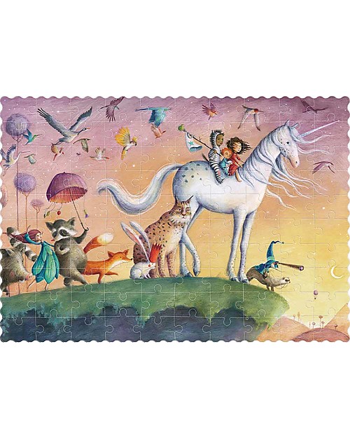 Londji Puzzle Tascabile Il Mio Unicorno - 100 pezzi -Cartone riciclato! Puzzle