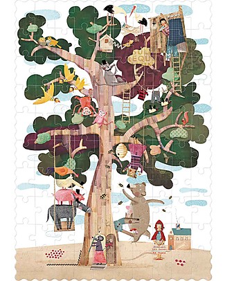 Londji Puzzle Tascabile Reversibile Il Mio Albero - 100 pezzi - Cartone riciclato! Puzzle