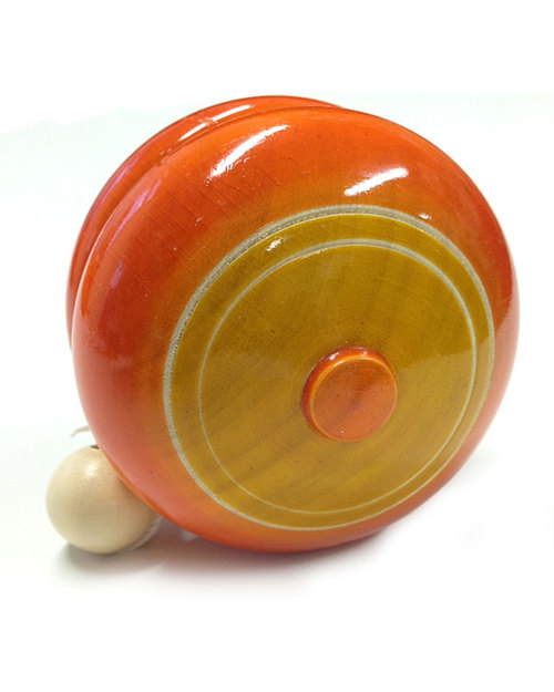 Londji YoYo Classico - Arancione e Giallo - Legno Naturale e colori Vegetali Atossici Giochi di una Volta