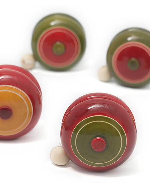 Londji YoYo Classico - Arancione e Giallo - Legno Naturale e colori Vegetali Atossici Giochi di una Volta