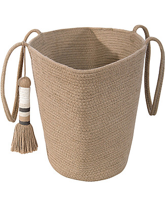 Lorena Canals Borsa Cestino Cistell, Beige - Fatto a mano (35x65 cm) Contenitori Porta Giochi