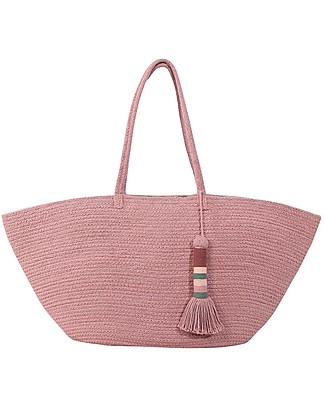 Lorena Canals Borsa Cestino Cistell, Rosa Cenere - Fatto a mano (35x65 cm) Contenitori Porta Giochi_