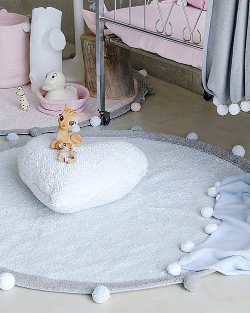 Lorena Canals Bubbly, Tappeto Tondo Lavabile, Azzurro - 120 cm diametro Tappeti Arredo