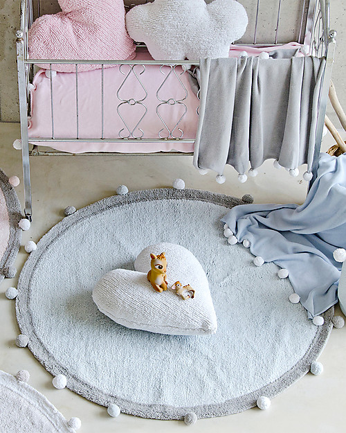 Lorena Canals Bubbly, Tappeto Tondo Lavabile, Azzurro - 120 cm diametro Tappeti Arredo