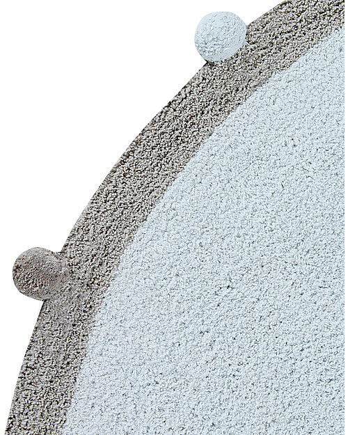 Lorena Canals Bubbly, Tappeto Tondo Lavabile, Azzurro - 120 cm diametro Tappeti Arredo