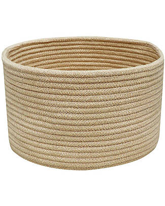 Lorena Canals Cesta Intrecciata - Oro - Capiente ed Elegante! - Little Chefs Collection Contenitori Porta Giochi