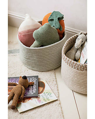 Lorena Canals Cesta Intrecciata - Salvia - Capiente ed Elegante! - Little Chefs Collection Contenitori Porta Giochi