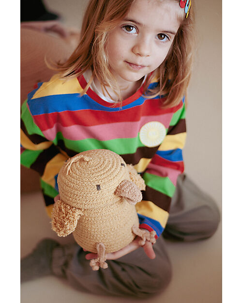 Lorena Canals Cesta Portaoggetti Mini - Charlie il Pollo - Diametro 13cm - New Green Toys Collection Contenitori Portaoggetti