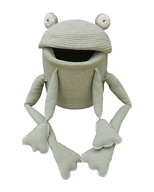 Lorena Canals Cesta Portaoggetti Mini - Fred la Rana - Diametro 15cm - New Green Toys Collection Contenitori Portaoggetti