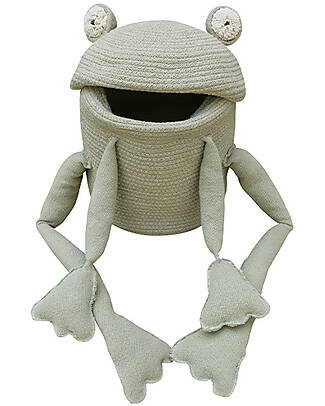 Lorena Canals Cesta Portaoggetti Mini - Fred la Rana - Diametro 15cm - New Green Toys Collection Contenitori Portaoggetti