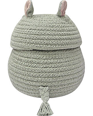Lorena Canals Cesta Portaoggetti Mini - Henry l'Ippopotamo - Diametro 17cm - New Green Toys Collection Contenitori Portaoggetti