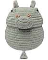 Lorena Canals Cesta Portaoggetti Mini - Henry l'Ippopotamo - Diametro 17cm - New Green Toys Collection Contenitori Portaoggetti