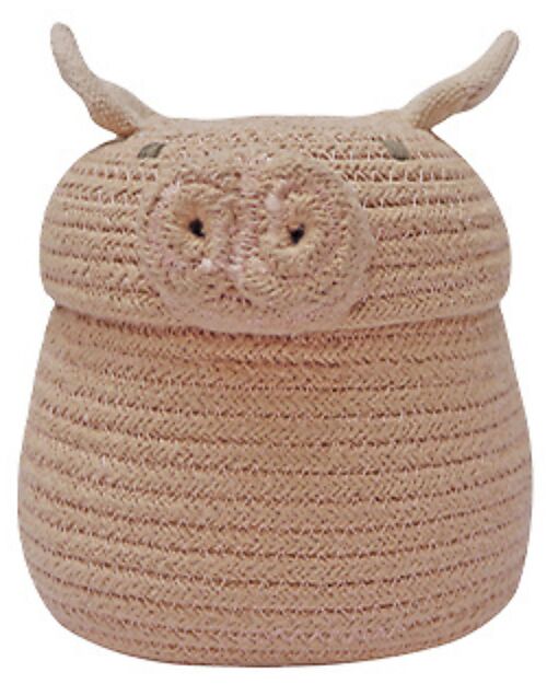 Lorena Canals Cesta Portaoggetti Mini - Peggy il Maialino - Diametro 17cm - New Green Toys Collection Contenitori Portaoggetti