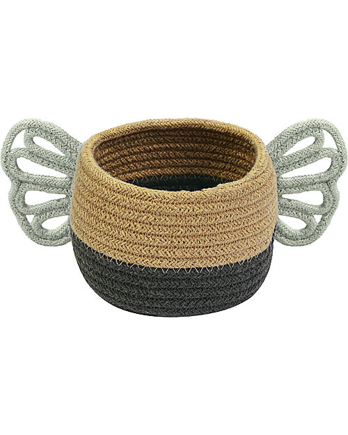 Lorena Canals Cesto Portaoggetti - Baby Bee - Nero/Giallo - Cotone - Collezione Planet Bee - 15 x 15 cm Contenitori Portaoggetti