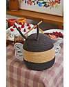 Lorena Canals Cesto Portaoggetti - Baby Bee - Nero/Giallo - Cotone - Collezione Planet Bee - 15 x 15 cm Contenitori Portaoggetti