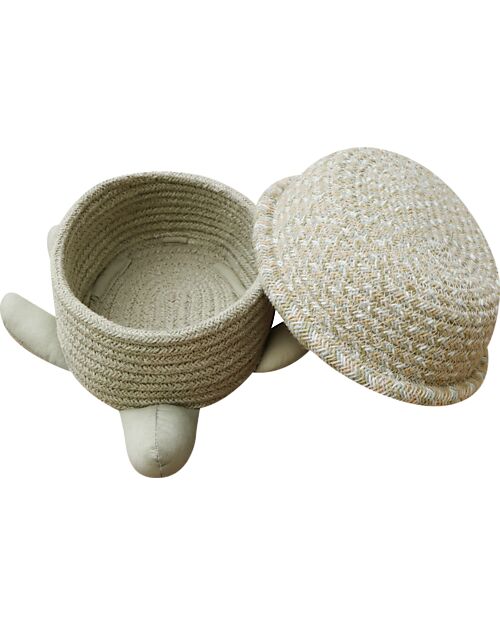 Lorena Canals Cesto Portaoggetti Baby - Turtle - Verde Oliva - Cotone - Sea Wonders Collection - 22 x 25 x 10 cm Contenitori Portaoggetti