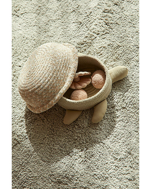 Lorena Canals Cesto Portaoggetti Baby - Turtle - Verde Oliva - Cotone - Sea Wonders Collection - 22 x 25 x 10 cm Contenitori Portaoggetti