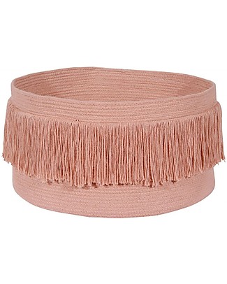 Lorena Canals Cesto Portaoggetti con Frange, Sahara Nude - 100% cotone (45 x 25 cm) Contenitori Porta Giochi_