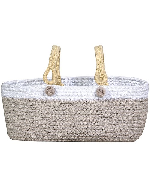 Lorena Canals Cesto Portaoggetti con Manici Maria, per Lettino Baby - 10x25x12 cm Contenitori Portaoggetti