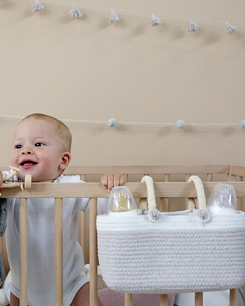 Lorena Canals Cesto Portaoggetti con Manici Maria, per Lettino Baby - 10x25x12 cm Contenitori Portaoggetti