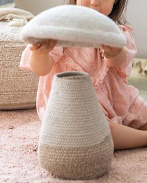 Lorena Canals Cesto Portaoggetti Funghetto con Coperchio - Baby (23x27 cm) Contenitori Portaoggetti