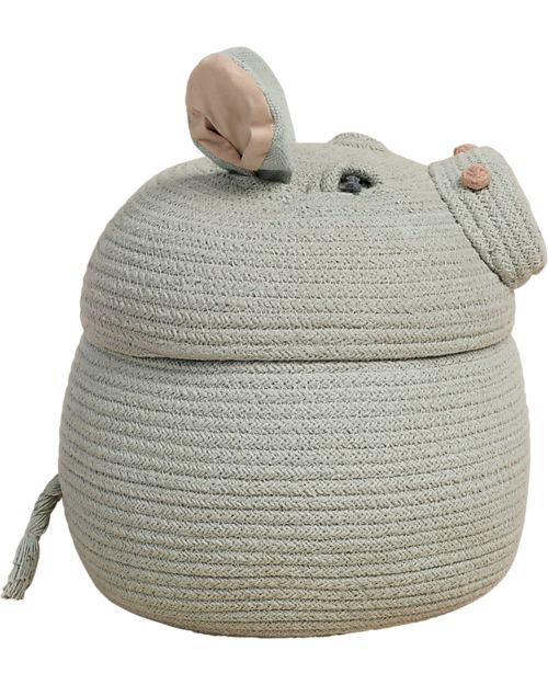 Lorena Canals Cesto Portaoggetti Henry l'Ippopotamo - Blue Sage - The Animal Crew Collection - 25 x 30 cm Contenitori Portaoggetti