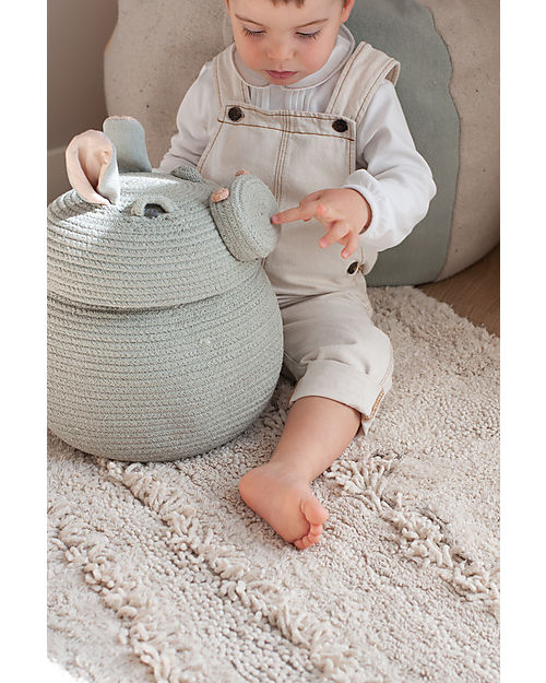 Lorena Canals Cesto Portaoggetti Henry l'Ippopotamo - Blue Sage - The Animal Crew Collection - 25 x 30 cm Contenitori Portaoggetti